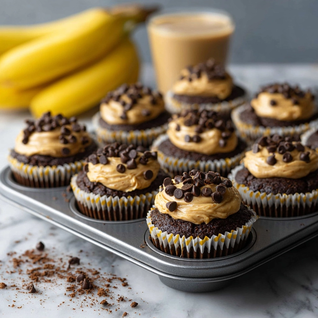 Chocolate Peanut Butter Banana Muffins Recipe - Recipe Image