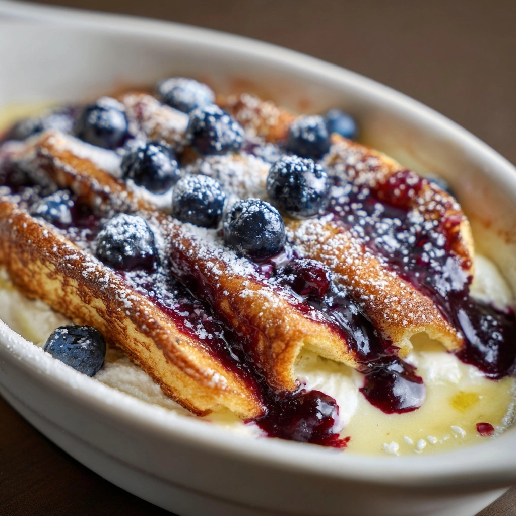 Blueberry Cream Cheese French Toast Casserole Recipe - Recipe Image