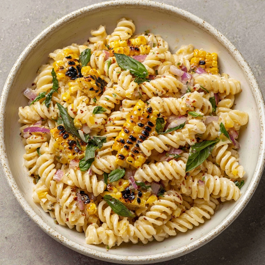 Creamy Street Corn Pasta Salad Recipe - Recipe Image