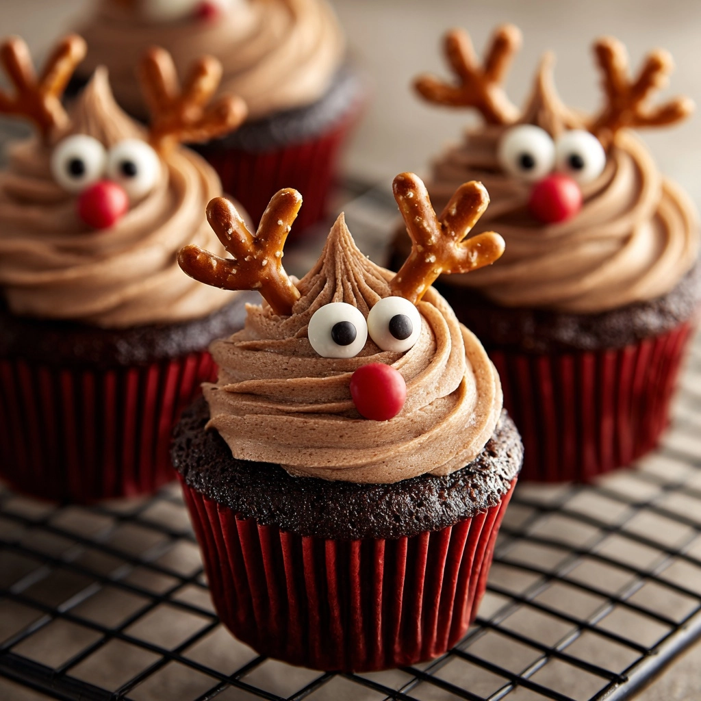 Easy Reindeer Cupcakes Recipe - Recipe Image