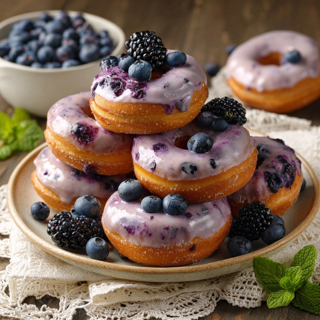 Blueberry Cake Donuts Recipe - Recipe Image