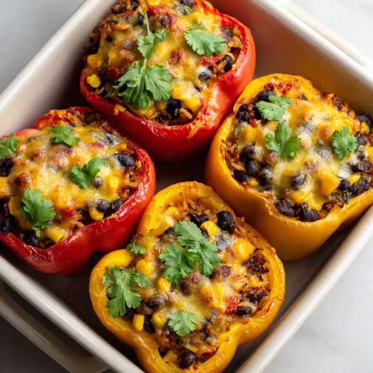 Stuffed Bell Peppers with Melted Cheese Recipe