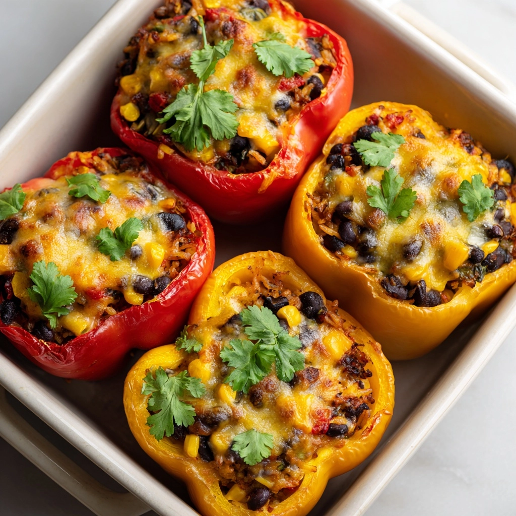 Stuffed Bell Peppers with Melted Cheese Recipe