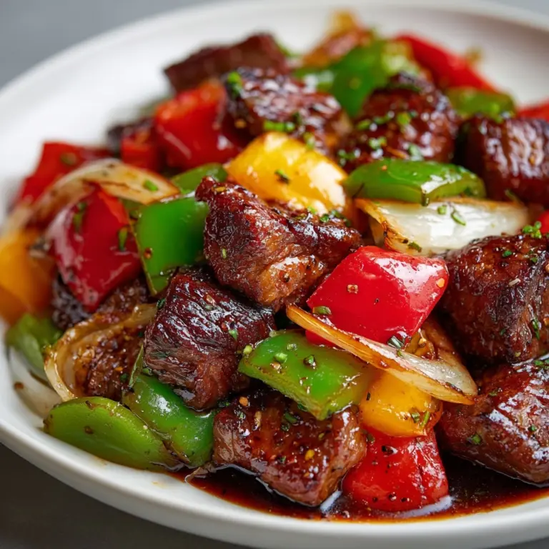 Pepper Steak with Bell Peppers and Onion Recipe