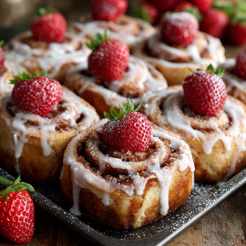 Strawberry Cheesecake Cinnabon Rolls Recipe - Recipe Image