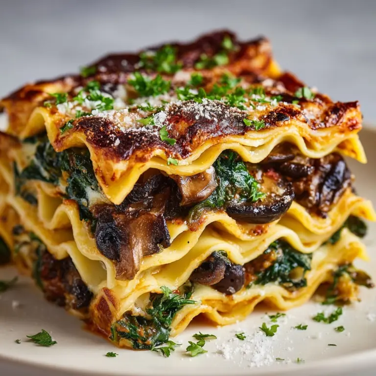 Mushroom and Spinach Lasagna Rolls Recipe