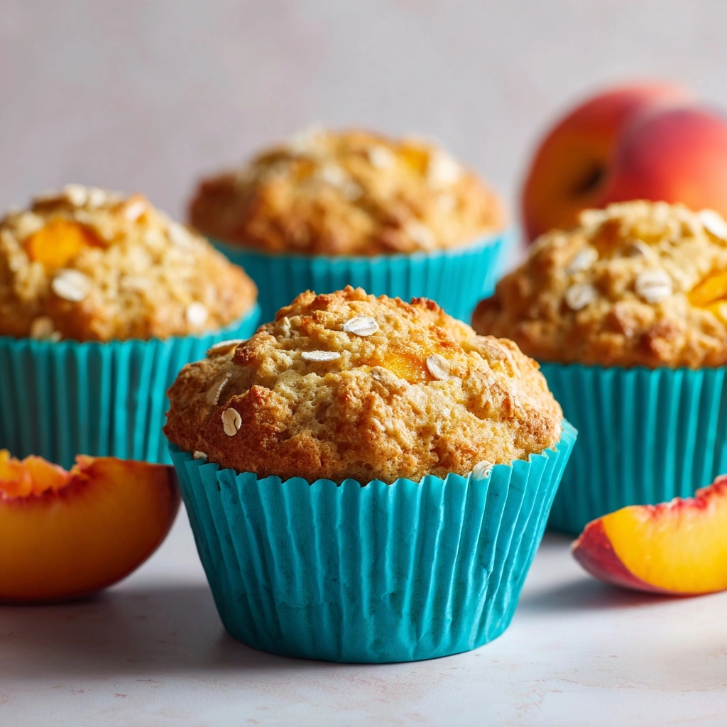 Vegan Peach Muffins Recipe - Recipe Image