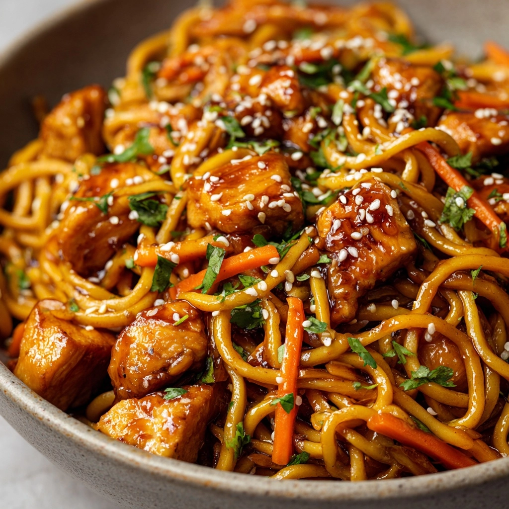 Garlic Chicken Lo Mein Recipe - Recipe Image