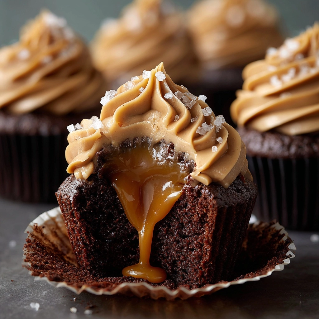 Salted Caramel Lava Cupcakes Recipe - Recipe Image