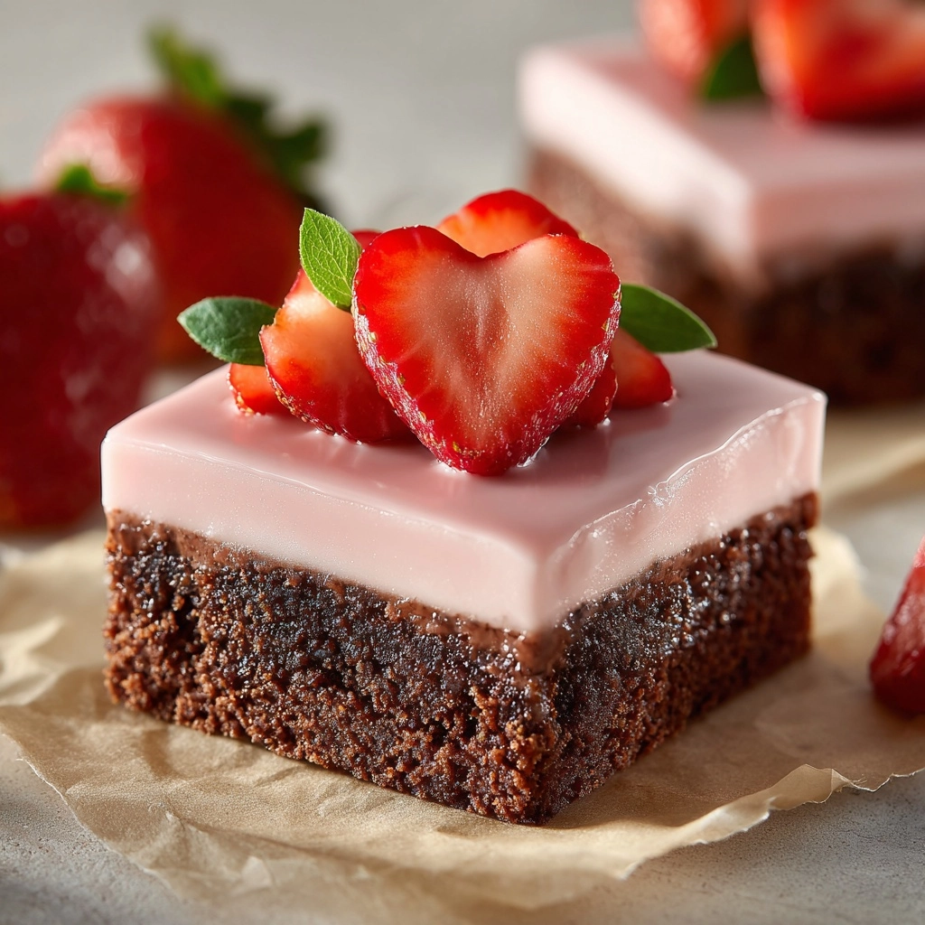 Strawberry Sweetheart Brownies Recipe