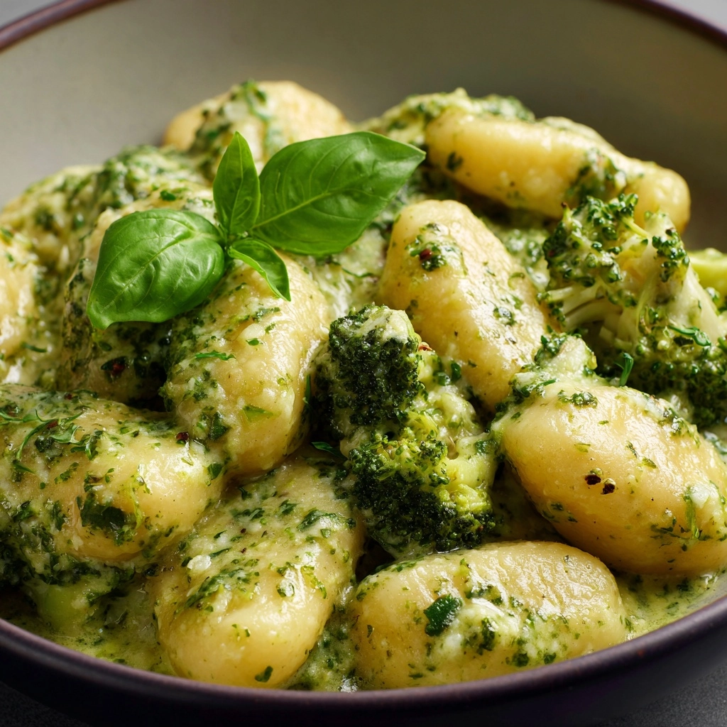 Creamy Lemon Pesto Gnocchi with Broccoli Recipe - Recipe Image