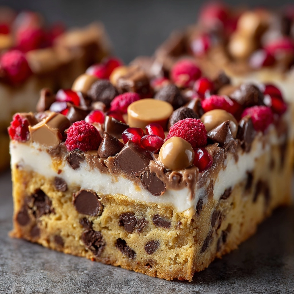 No-Bake Cookie Dough Cheesecake Bars Recipe - Recipe Image