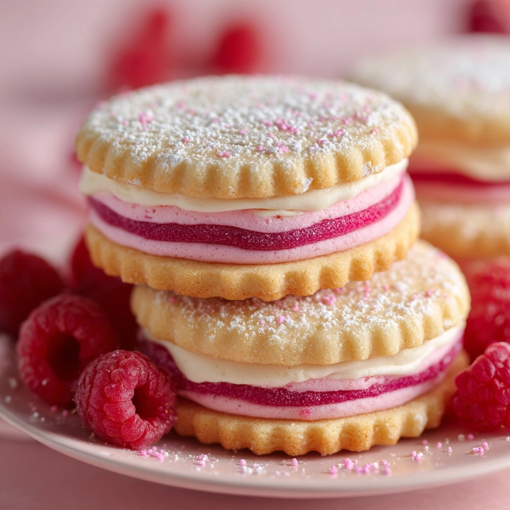 Raspberry Cream Sandwich Cookies Recipe - Recipe Image