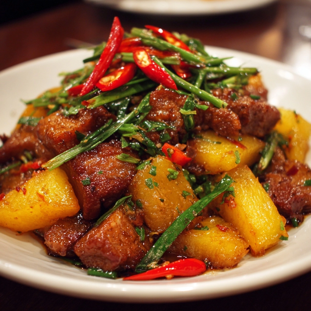 Stir-Fry with Chinese Yam and Beef Recipe - Recipe Image