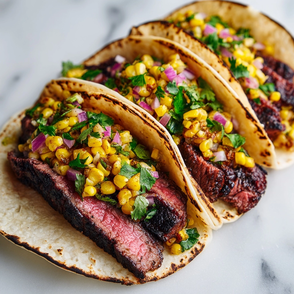 Grilled Elote Steak Tacos Recipe - Recipe Image