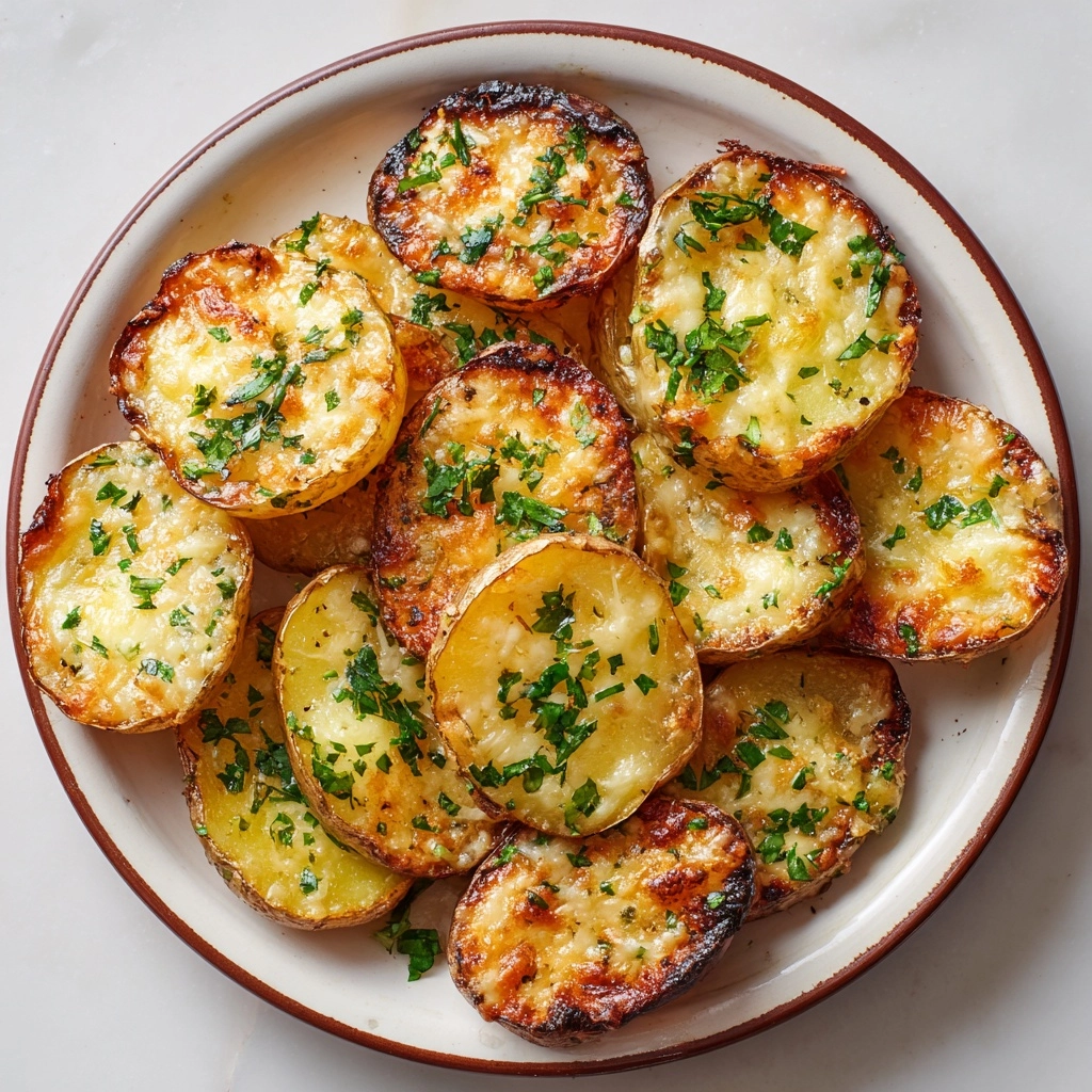 Parmesan Smashed Potatoes with Garlic Dip Recipe - Recipe Image