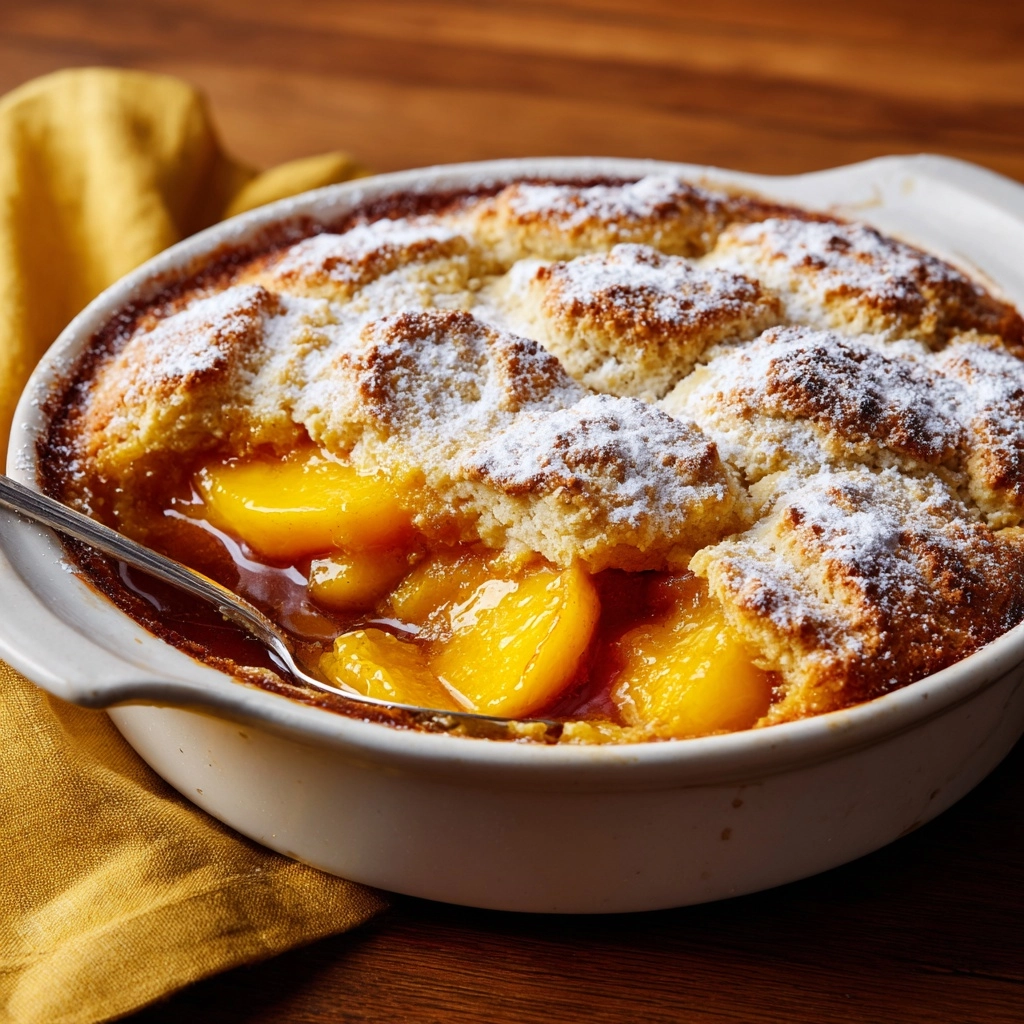Peach Cobbler Bread Pudding Recipe - Recipe Image