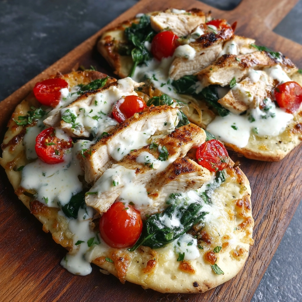Tzatziki Chicken & Veggie Naan Pizza Recipe