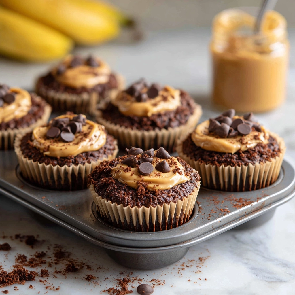 Chocolate Peanut Butter Banana Muffins Recipe - Recipe Image