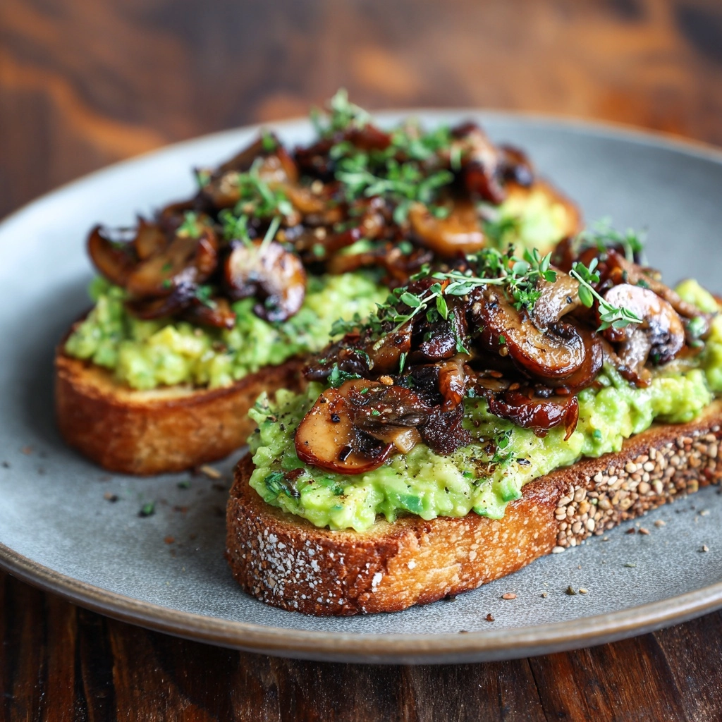 Garlicky Avocado Mushroom Toast Recipe