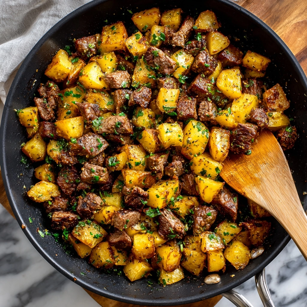 Garlic Butter Steak Bites with Herb Potatoes Recipe