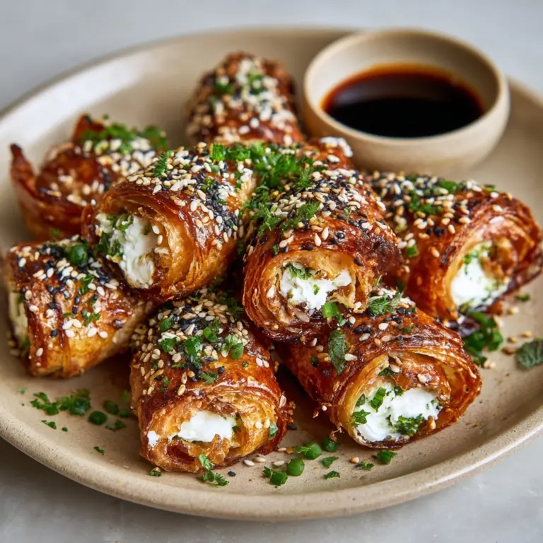 Oven Fried Feta Rolls with Chili Honey Recipe