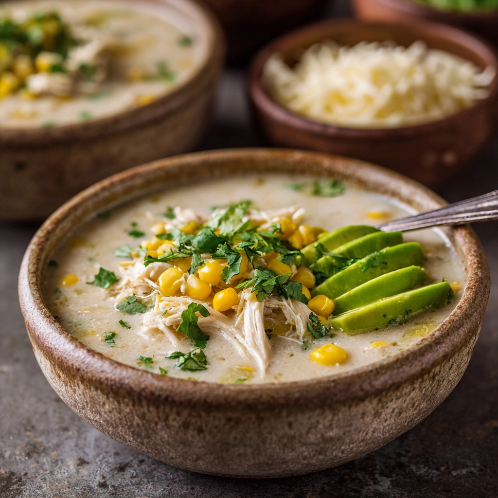 Creamy Green Enchilada Chicken Soup Recipe - Recipe Image
