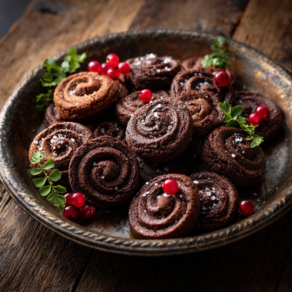Piped Chocolate Butter Cookies Recipe - Recipe Image