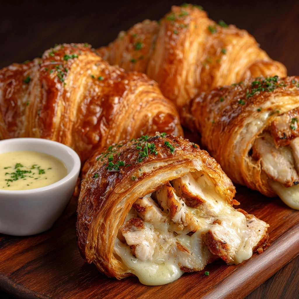 Buttery Garlic Baked Croissants with Turkey & Havarti Recipe - Recipe Image