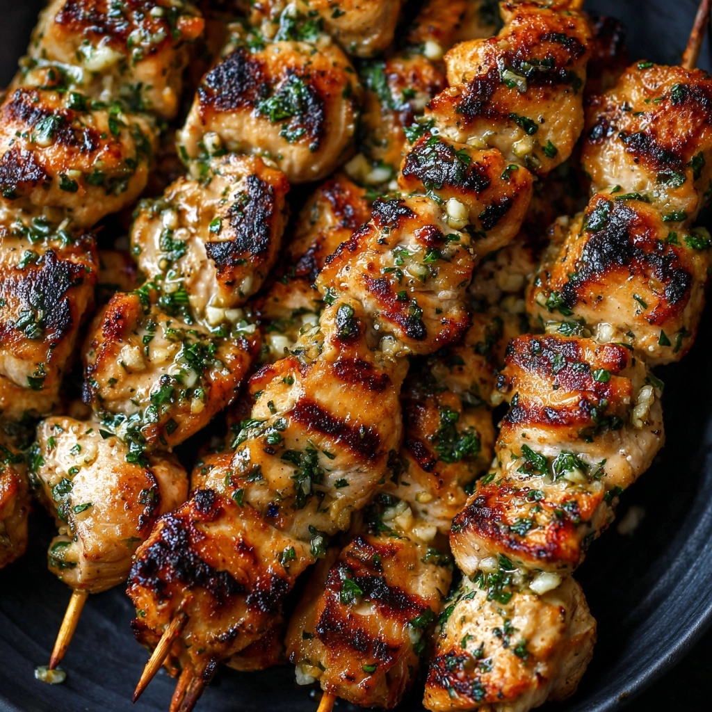 Chicken Skewers with Parmesan and Garlic Recipe - Recipe Image