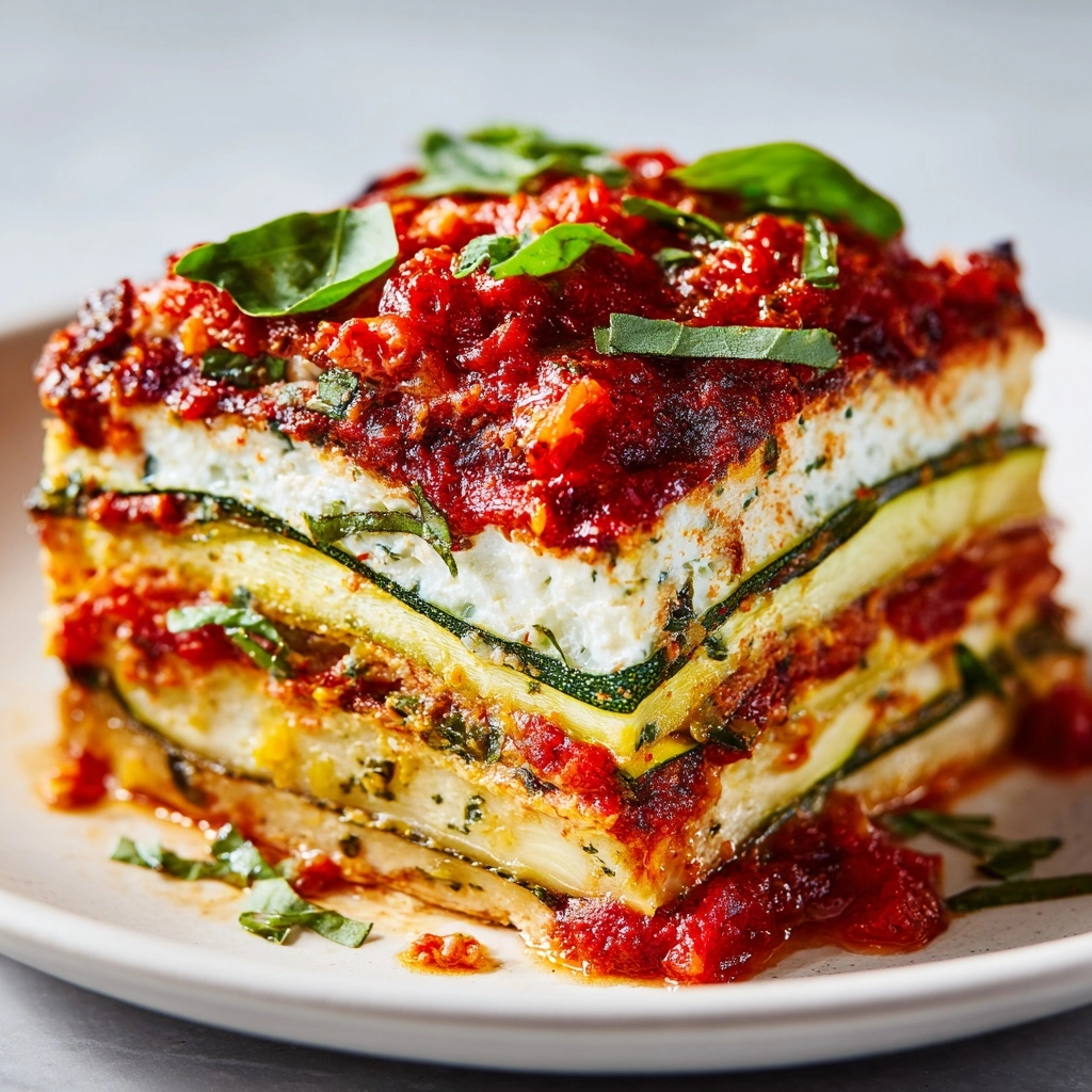 Layered Zucchini Ricotta Melts with Marinara Recipe - Recipe Image