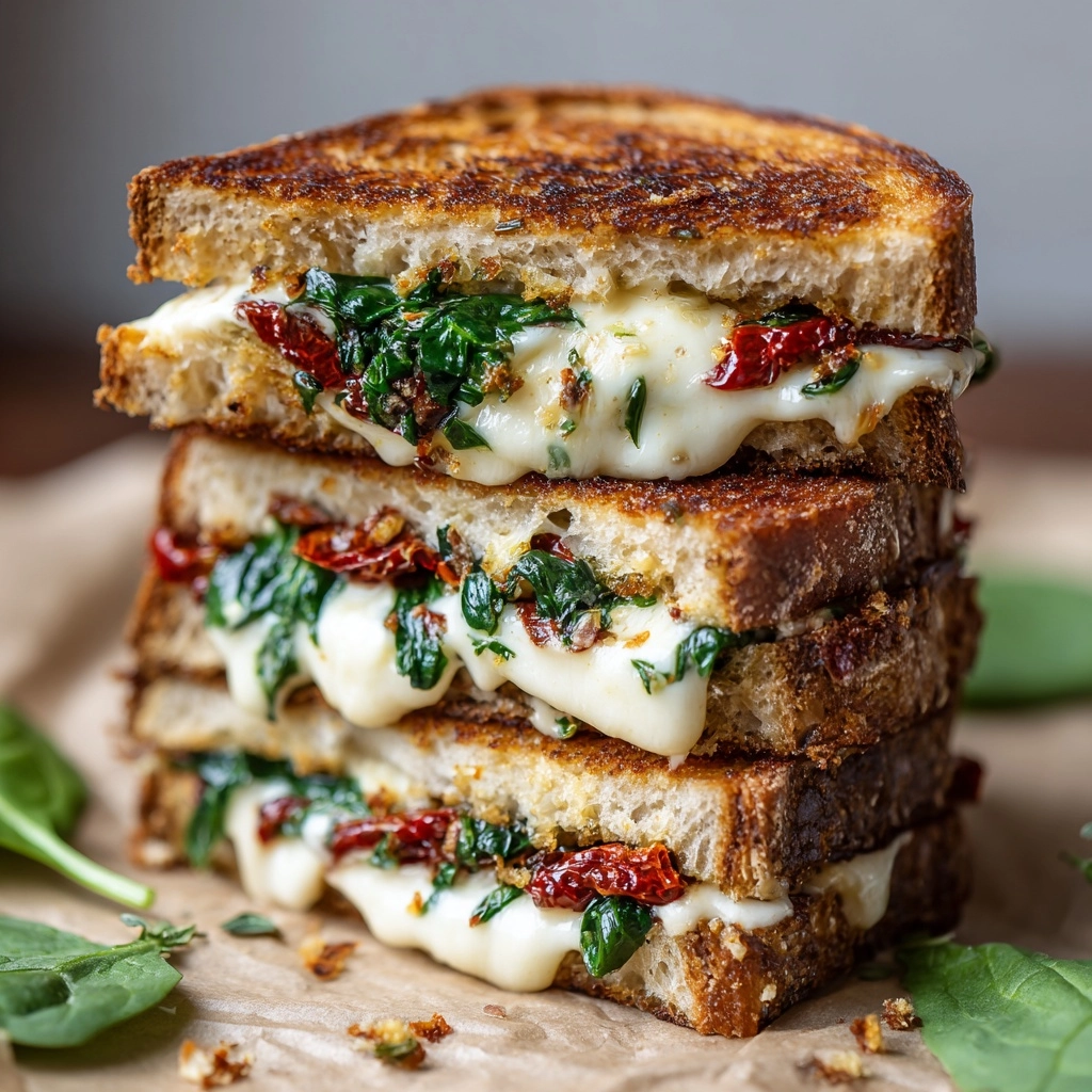 Feta Grilled Cheese Sandwich with Spinach Recipe - Recipe Image