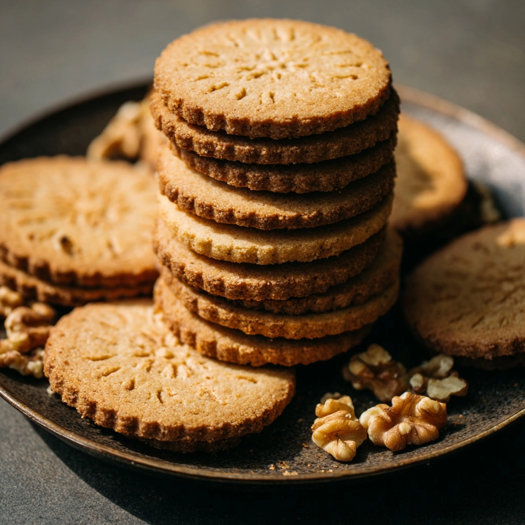 Walnut Butter Cookies Recipe - Recipe Image