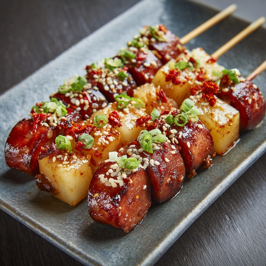 Sotteok Sotteok (Rice Cake and Sausage Skewers) Recipe - Recipe Image
