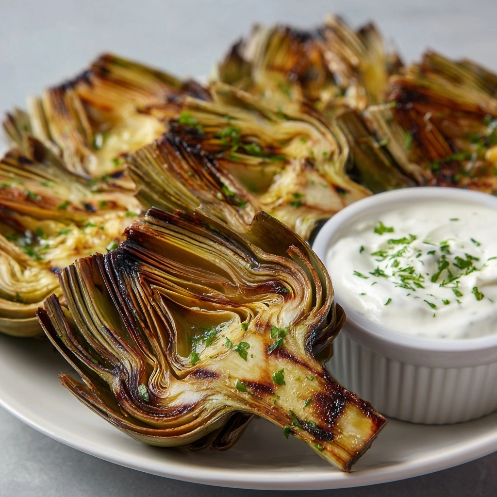Grilled Artichokes with Garlic Aioli Recipe
