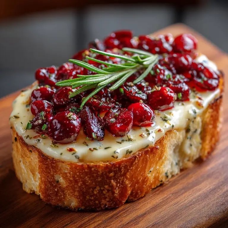 Crispy Crostini with Balsamic Roasted Cranberries and Creamy Brie Recipe