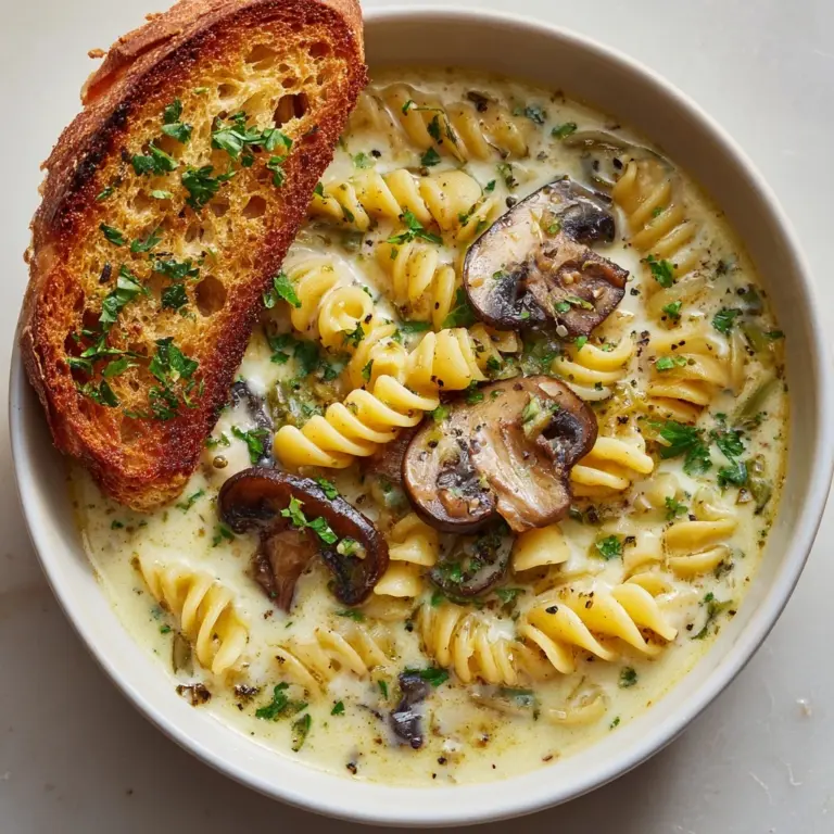 Creamy Mushroom Pasta Soup Recipe