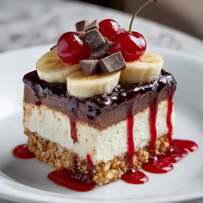 No-Bake Banana Split Cheesecake Recipe