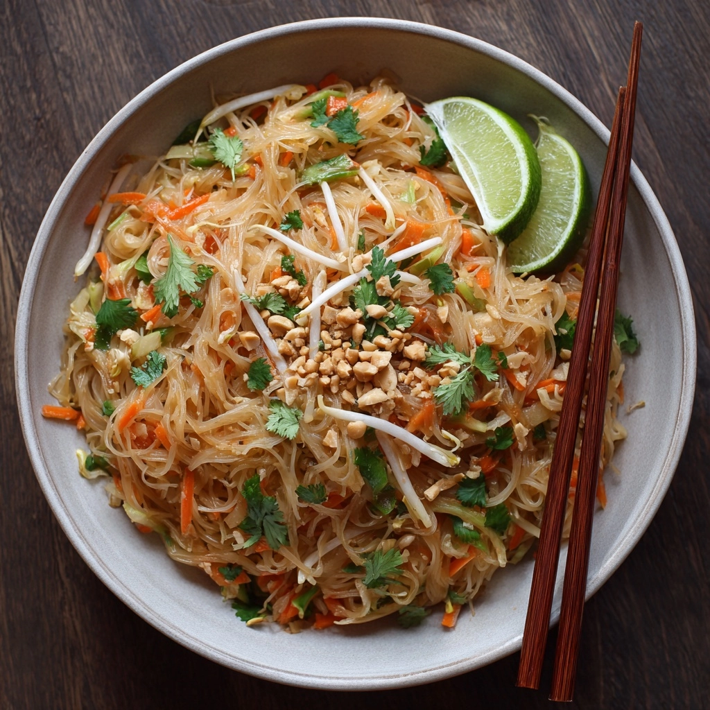 Vegetable Pad Thai with Rice Noodles Recipe