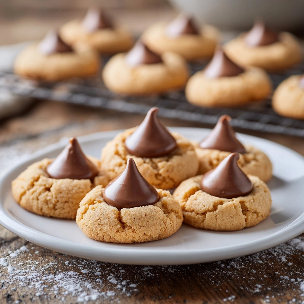 Homemade Peanut Butter Kiss Cookies Recipe - Recipe Image