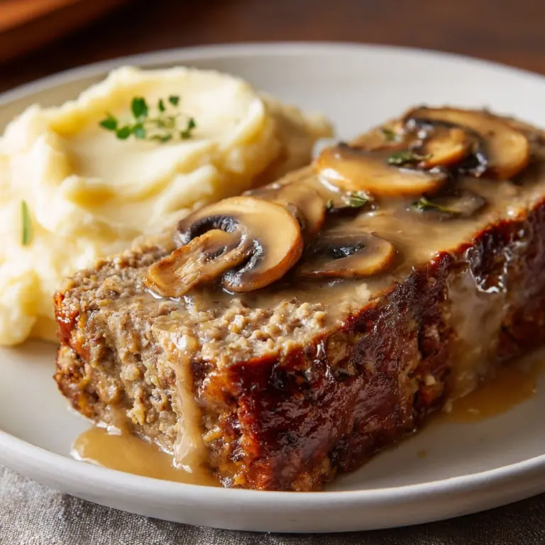Meatloaf with Mushroom Gravy Recipe