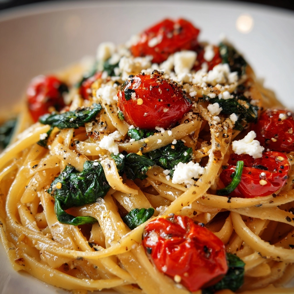 Pasta with Feta and Cherry Tomatoes Recipe - Recipe Image