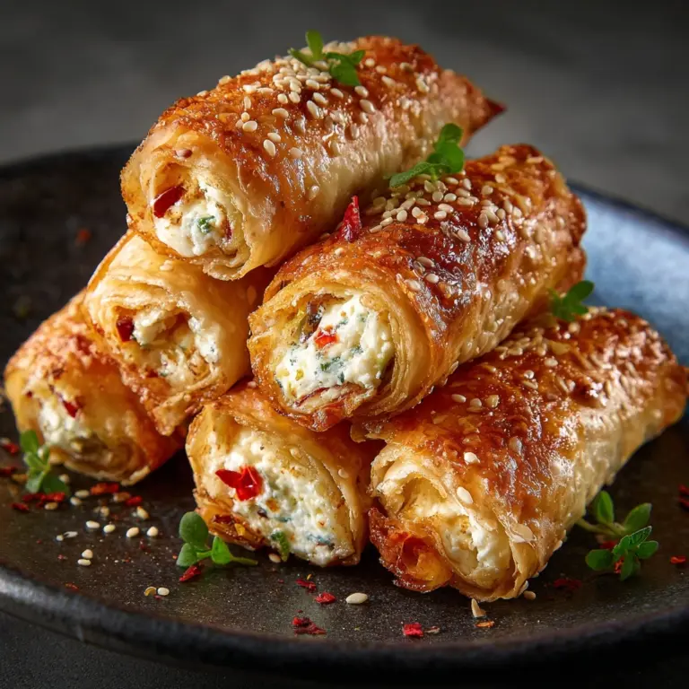 Crispy Oven Fried Feta Rolls with Chili Honey Recipe