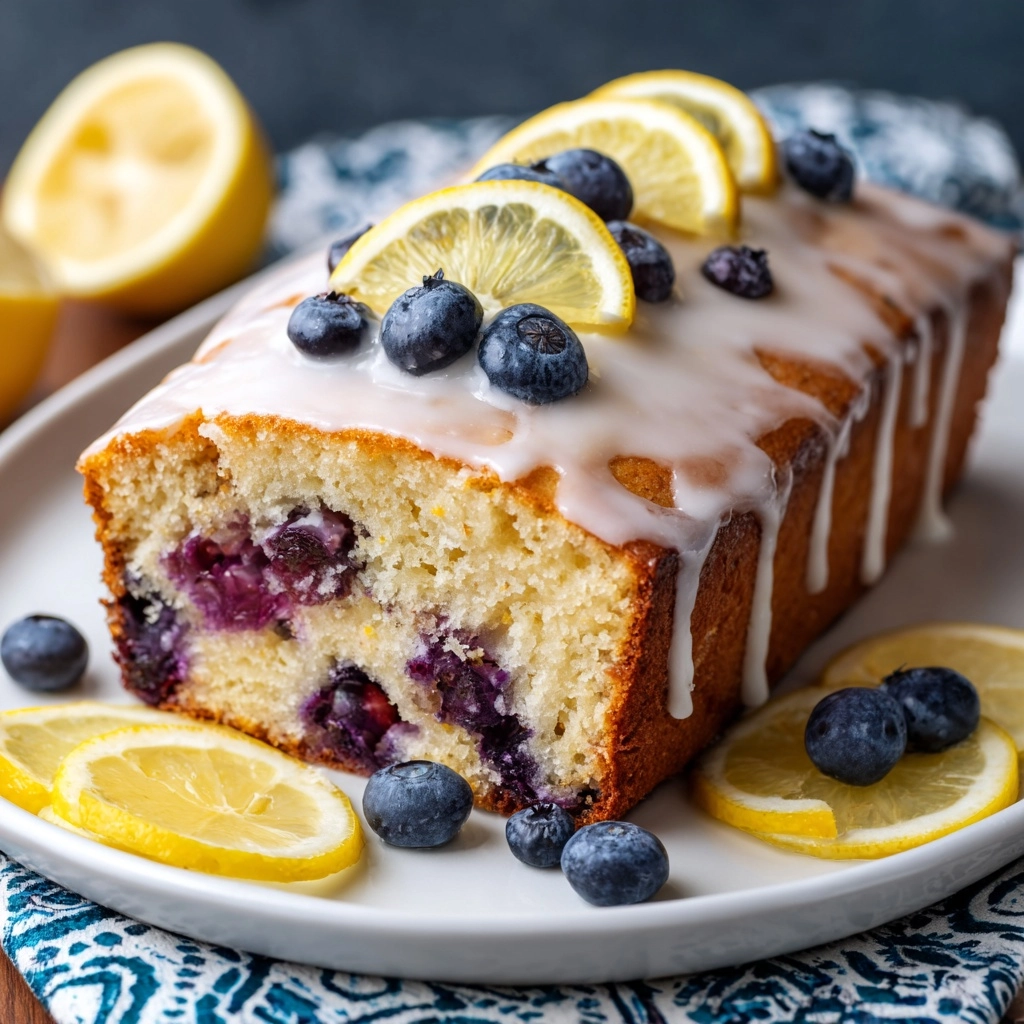 Lemon Blueberry Loaf with Lemon Glaze Recipe - Recipe Image