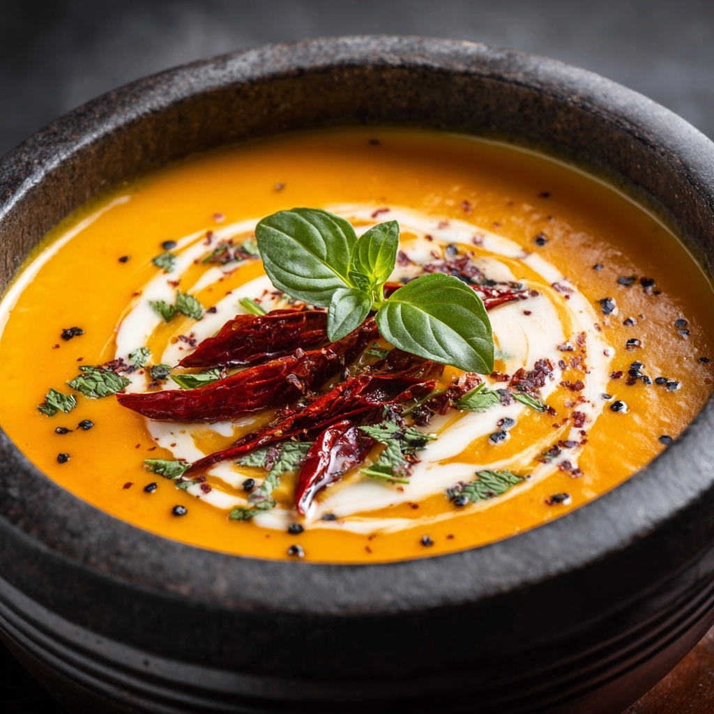 Roasted Butternut Squash and Chilli Soup Recipe - Recipe Image