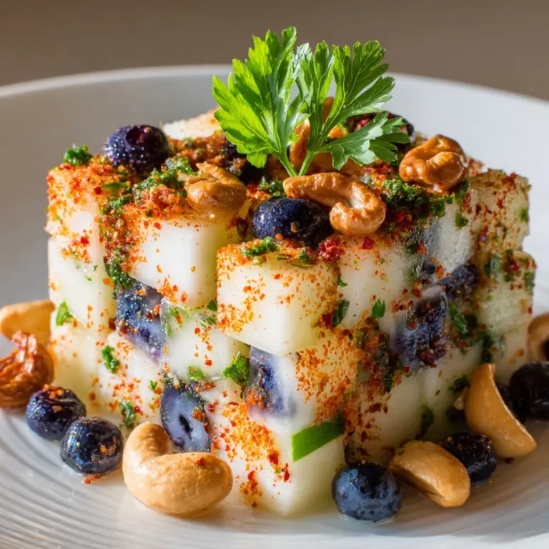 Spicy Blueberry Jicama Salad with Cashews Recipe