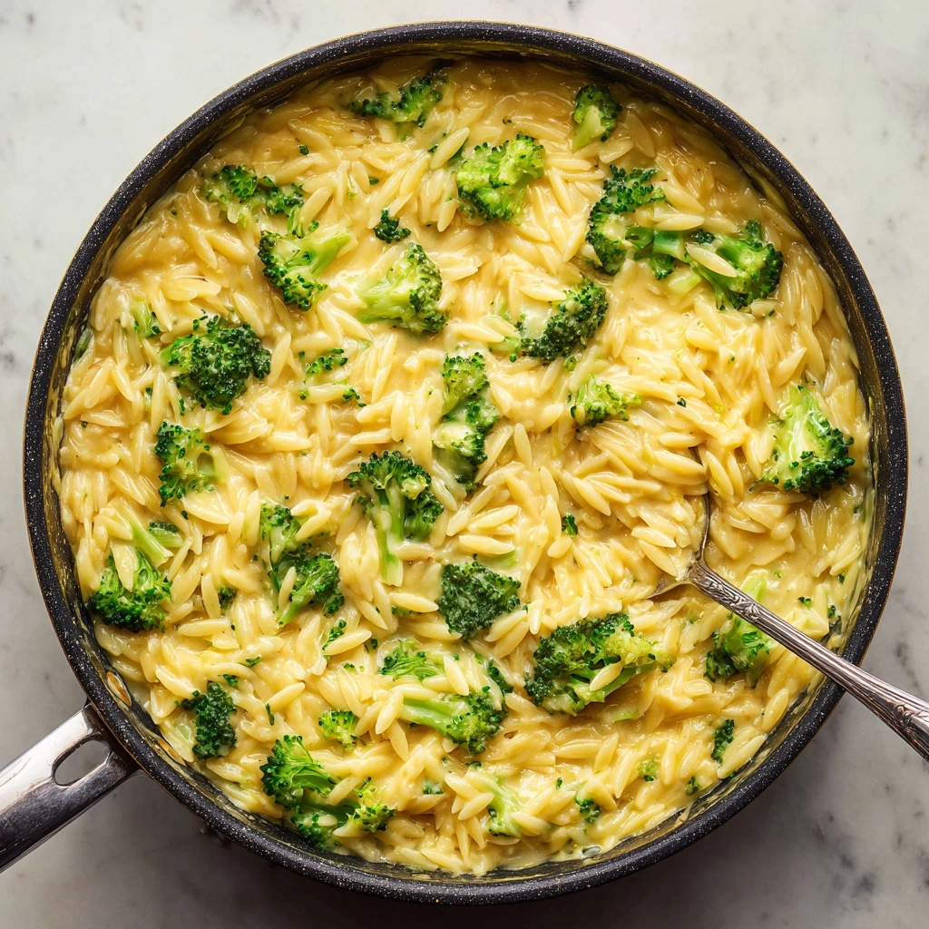 One Pot Broccoli Cheese Orzo Recipe - Recipe Image