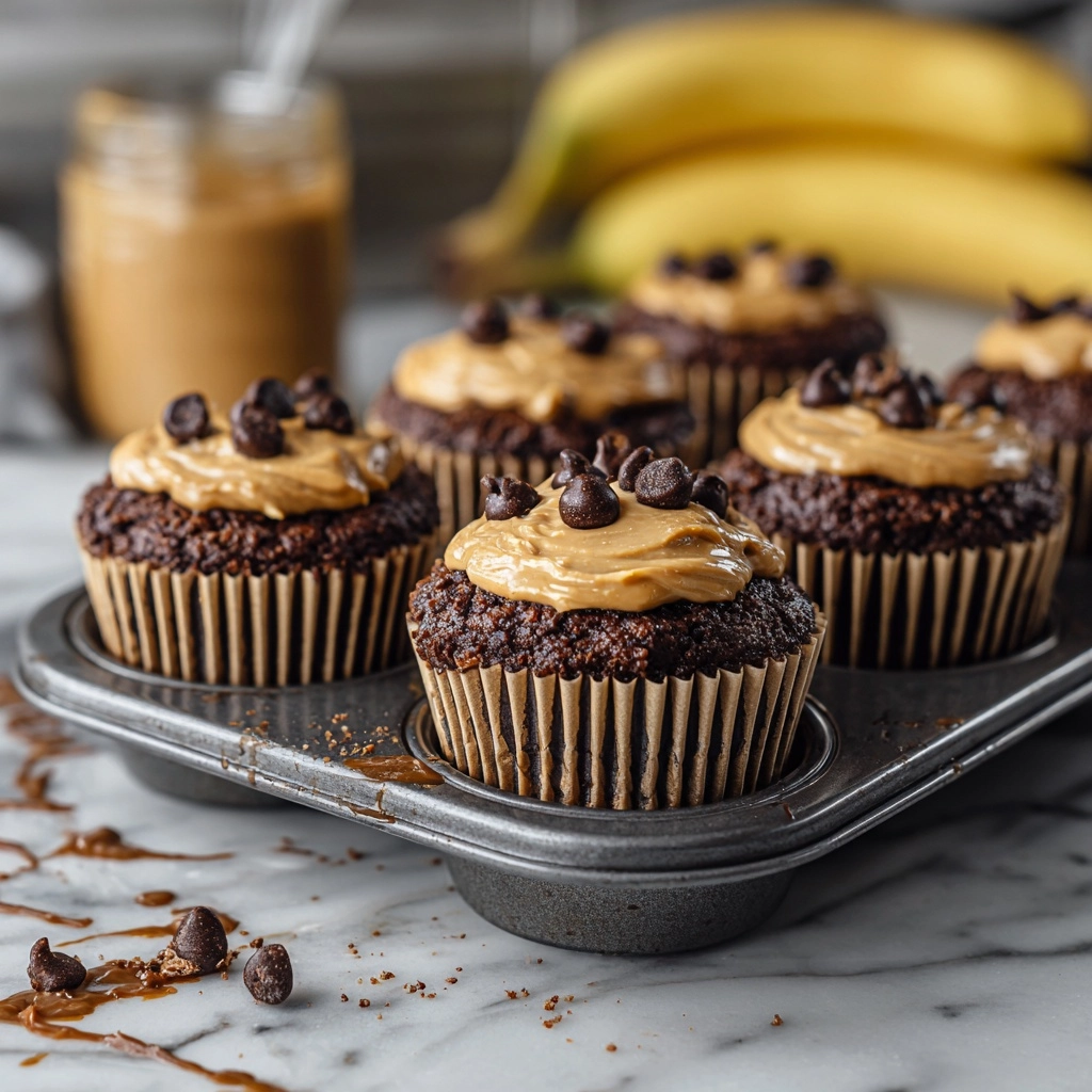 Chocolate Peanut Butter Banana Muffins Recipe