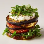 Grilled Eggplant Ratatouille with Fresh Cheese and Arugula Recipe