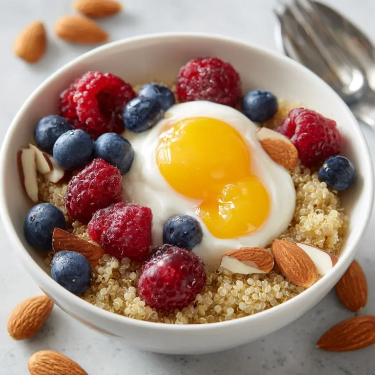 Quinoa Breakfast Bowl with Almonds and Honey Recipe